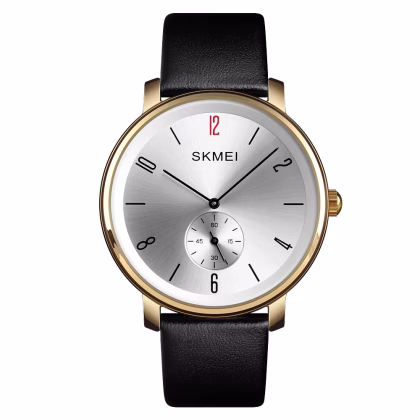 Skemei Japan Movt Quartz Men Watch Leather Stainless Steel Back